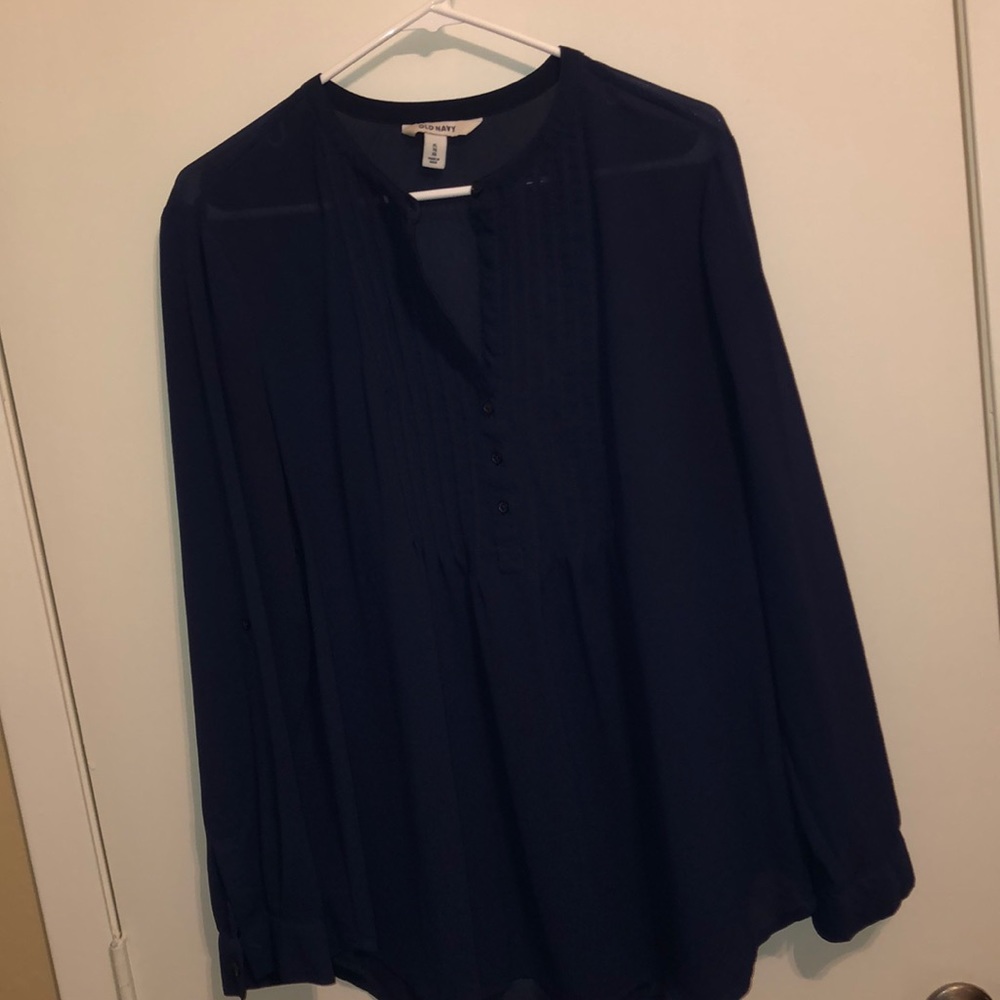 Sheer navy tunic